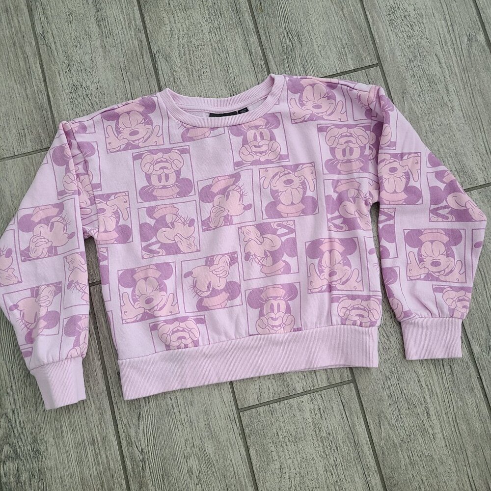 Disney Minnie Mouse pink allover print Sweatshirt size girls 6/6x small - Picture 4 of 9